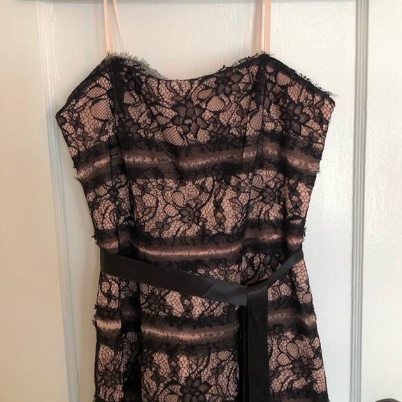 BCBGMaxAzria Black and Nude Lace Midi Dress - Picture 4 of 6